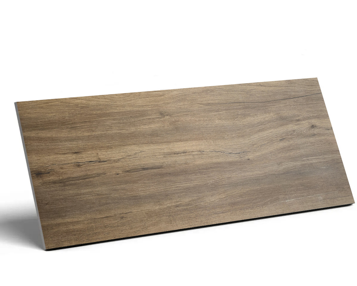 Brązowe płytki drewnopodobne 40x120x2 cm – Corax Wood Brown, gat. I Brązowe płytki drewnopodobne – płyta gresowa 40x120 cm, grubość 2 cm